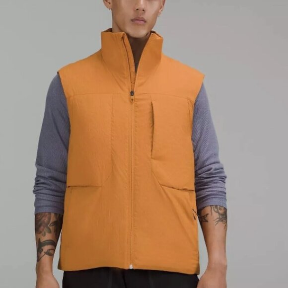 Lululemon Insulated Hiking Vest Men's Size M Autumn Orange - Picture 1 of 12